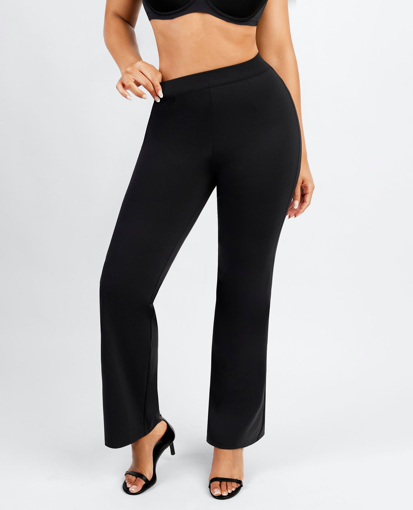 Larisa - Waist Trimming Straight-leg Pants with Built-in Shaping Shorts