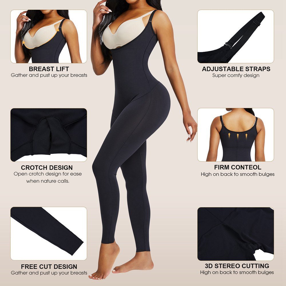 Naomi - Full Body Shaper Open Chest Adjustable Straps