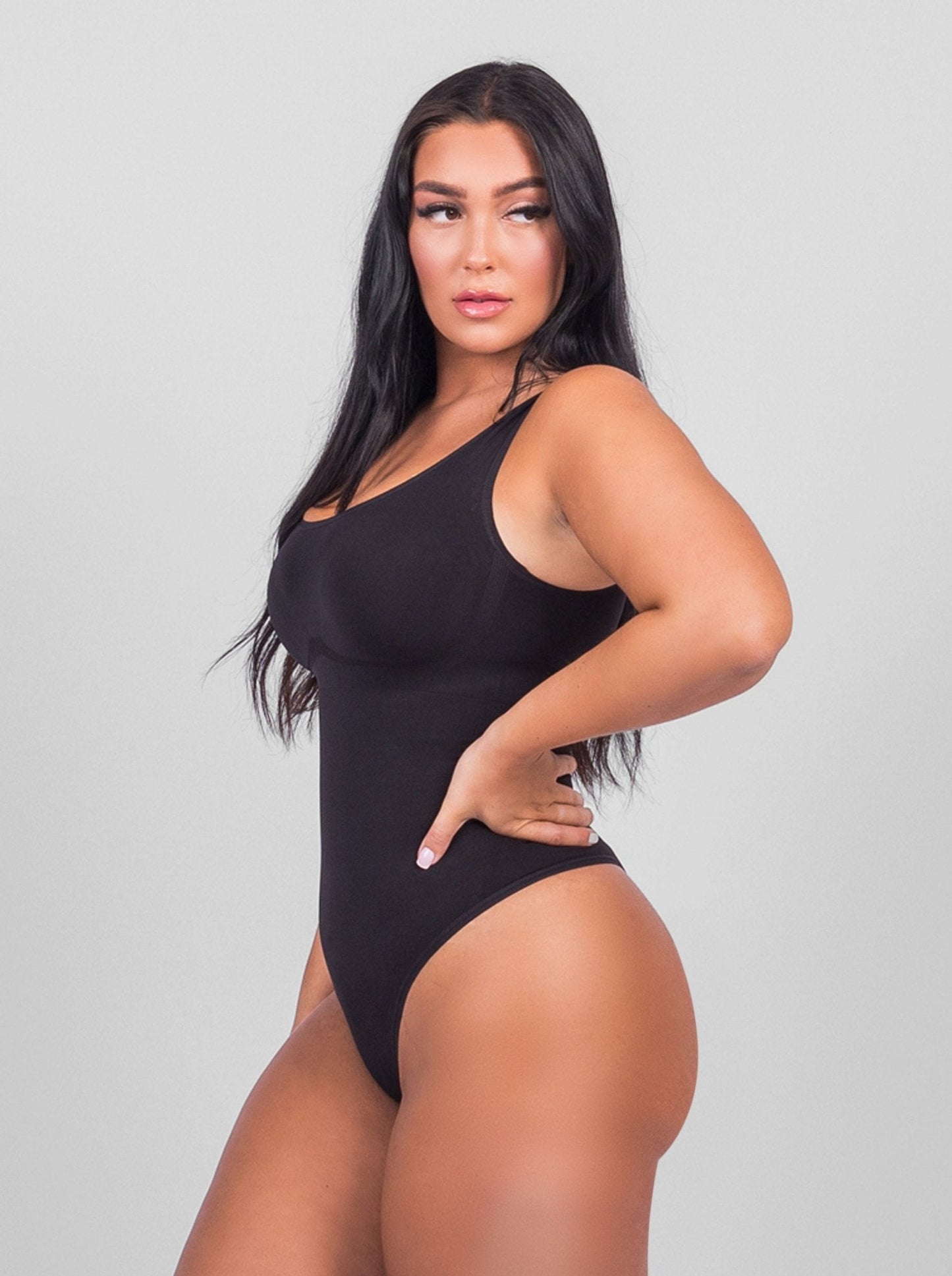 Olivia -  Shaping Scoop Tank Thong Bodysuit