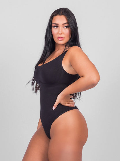 Olivia -  Shaping Scoop Tank Thong Bodysuit