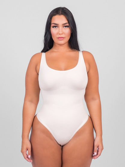 Olivia -  Shaping Scoop Tank Thong Bodysuit