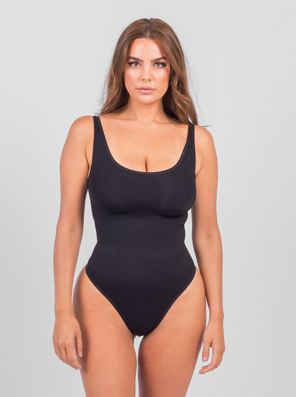 Olivia -  Shaping Scoop Tank Thong Bodysuit