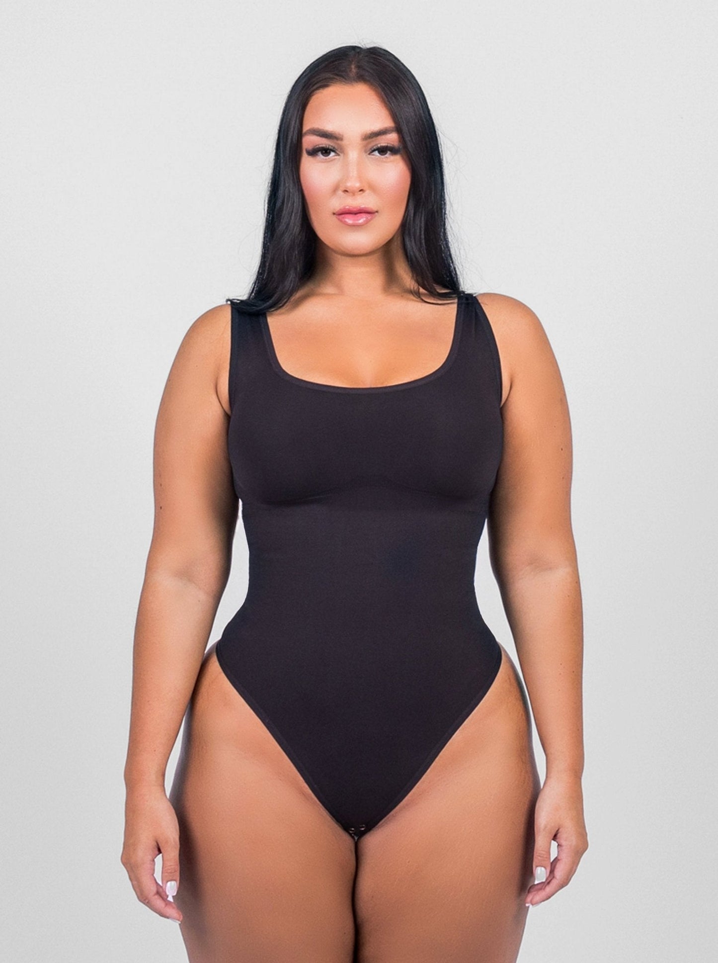 Olivia -  Shaping Scoop Tank Thong Bodysuit