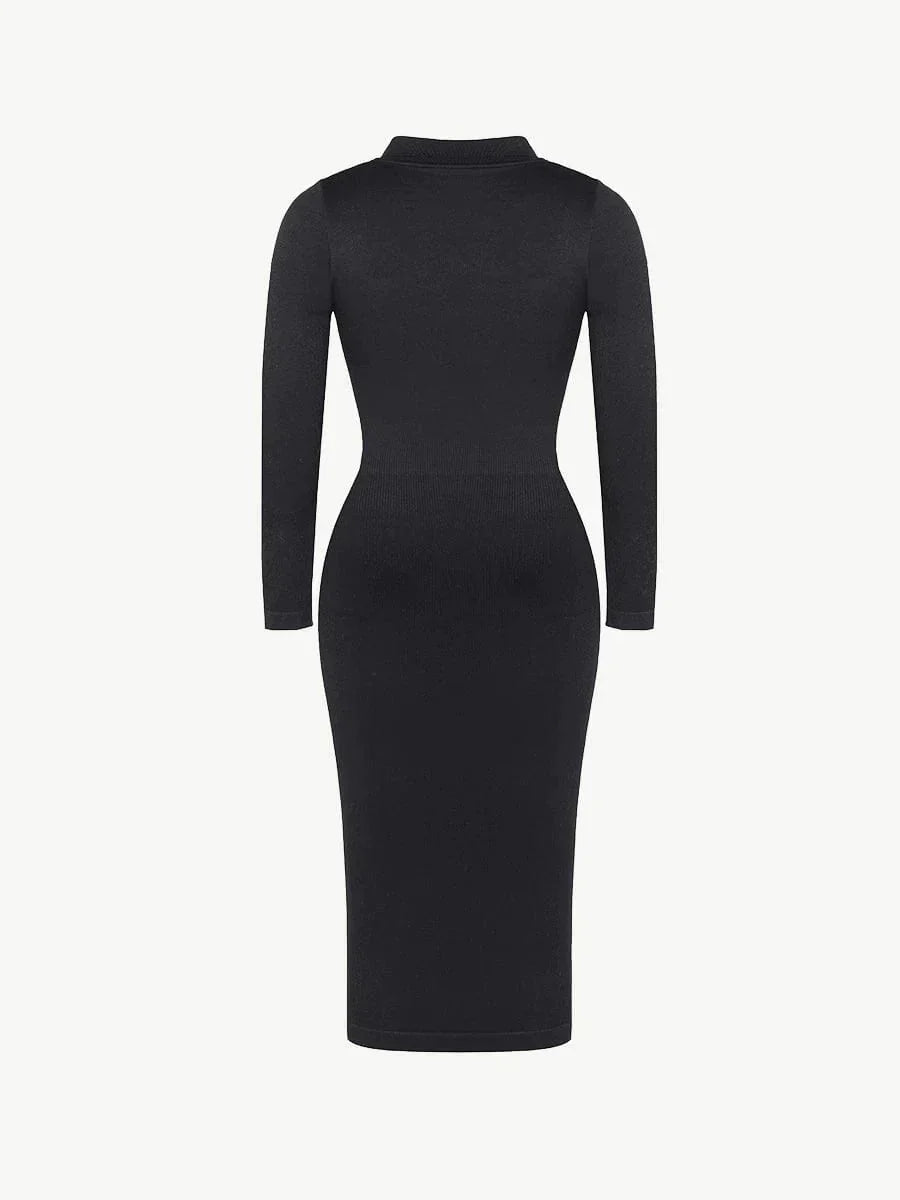 Raven - Shapewear Dress Front Button Collar